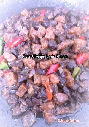 Foto resep Tumis Paru + Tempe Lada Hitam