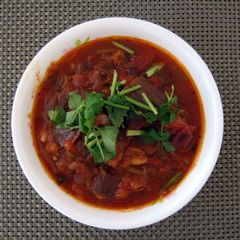 A picture of LG SPICY AUBERGINE STEW WITH CORIANDER AND MINT.
