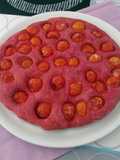Pink Focaccia with Cherry Tomatoes