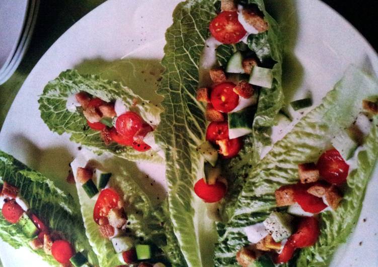 Recipe: Delicious Angel's Caesar Salad Bites