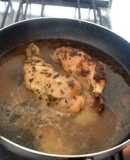 Pollo al vino tinto