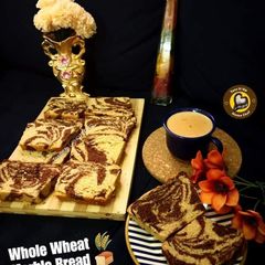 A picture of Whole Wheat Marble bread with tangzhong technique.