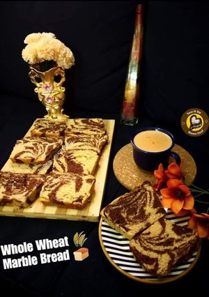 A picture of Whole Wheat Marble bread with tangzhong technique.