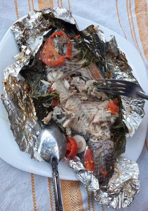 Una foto de Mojarra Empapelada a las Brazas