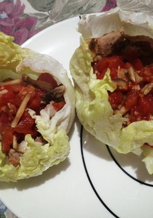 Una foto de Ensalada de Pollo y Champiñones