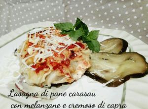 Foto di Lasagna di pane carasau con melanzane e cremoso di capra