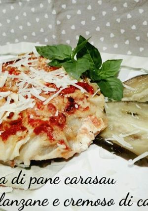 Foto di Lasagna di pane carasau con melanzane e cremoso di capra