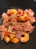 กุ้งเบค่อนผัดพริกขี้หนู