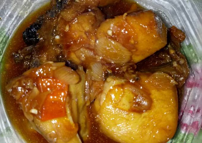 Ayam kecap pedas simple