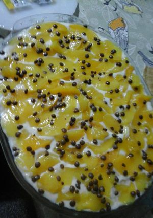 Una foto de Torta de durazno