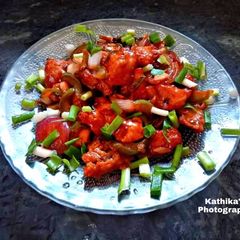 A picture of Dry Chilli Chicken.