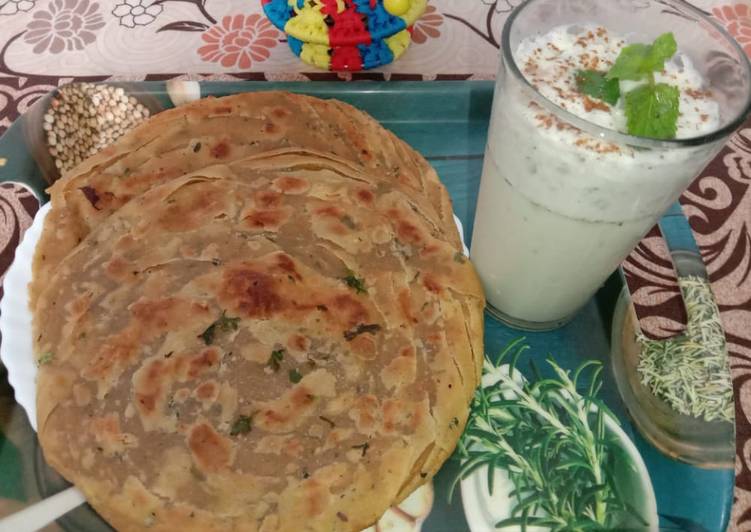 Recipe of Favorite Lachha paratha with mint buttermilk