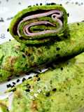 Crêpes de espinacas con pechuga de pavo
