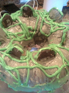 A picture of graveyard cake.