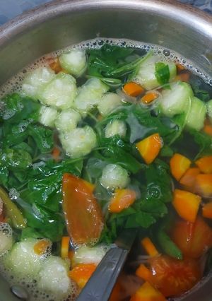 Foto resep [ 68 ] Sayur Bayem Gambas (Oyong)