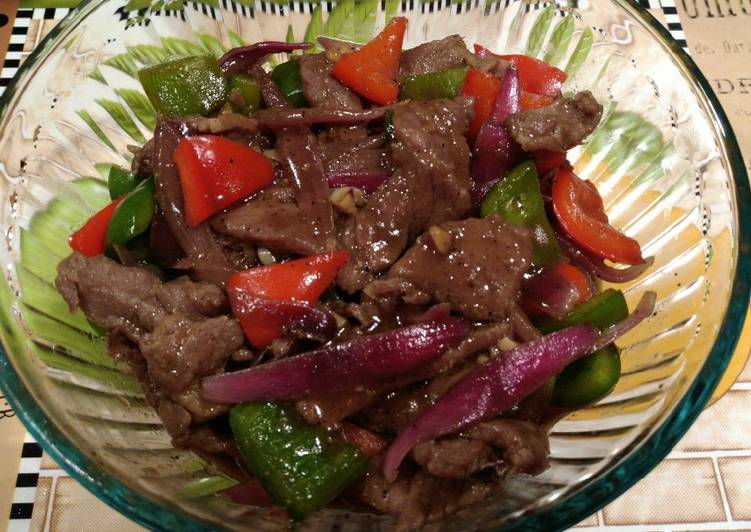 Cara Mudah Menyiapkan Black Pepper Beef Stir-fry Lezat