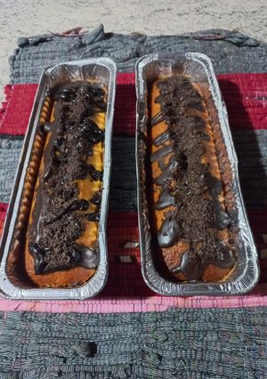 Una foto de Budín de naranja con cobertura de chocolate 🍫
