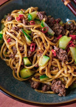 A picture of Quick Hoisin Beef & Cucumber Noodles.