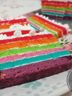 Foto resep Steamed rainbow cake