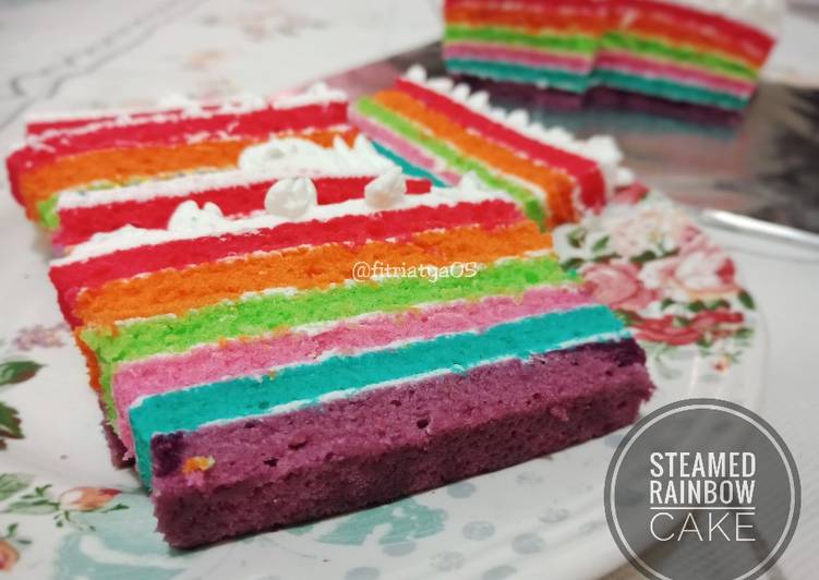 Steamed rainbow cake