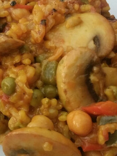 Una foto de Arroz con verduras y garbanzos