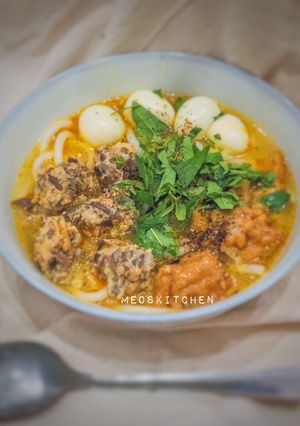 Hình của món Bánh canh mọc chả cá thu.