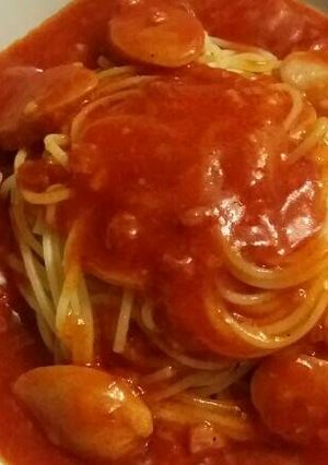 Foto resep Pasta bolognese with bratwurst Sausage