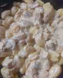 Ñoquis de sémola y ricotta a la crema de champiñones 🍄‍🟫