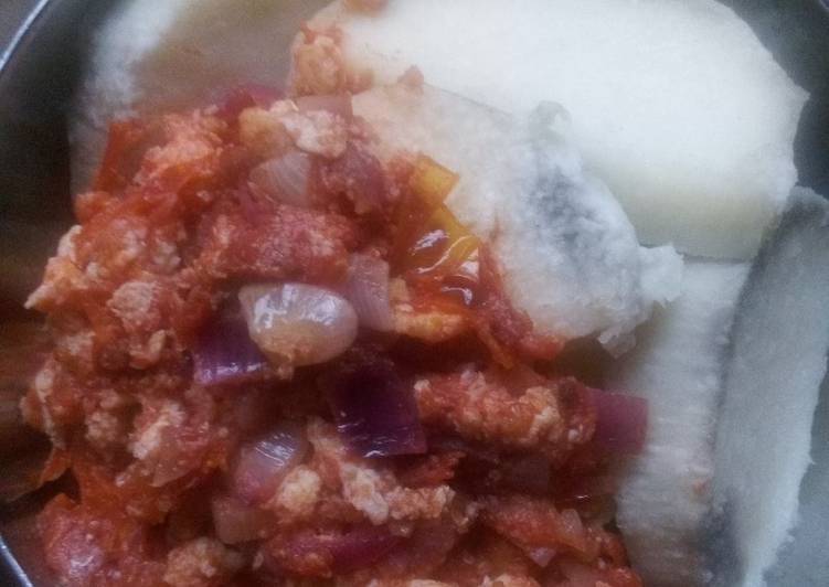 Recipe of Any-night-of-the-week Boiled yam and egg sauce