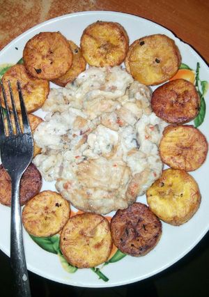 A picture of Plantain with egg.