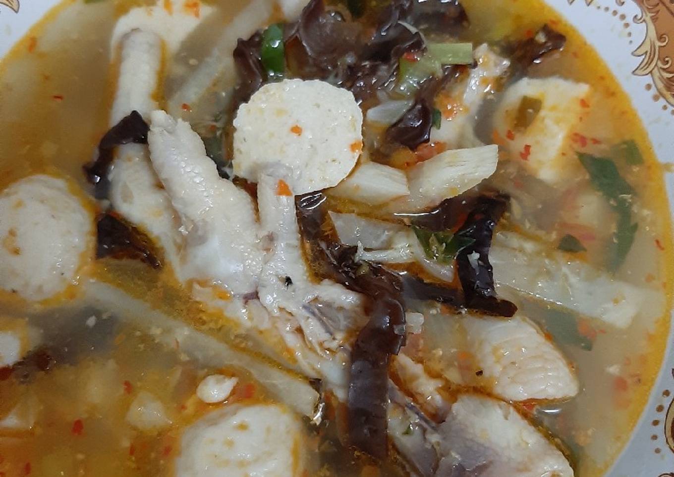 Resep Tekwan Bakso Ikan + Ceker mingkup yang Lezat