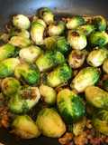 Pan fried Brussels sprouts