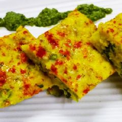 Corn methi Dhokla A picture of Corn methi Dhokla.