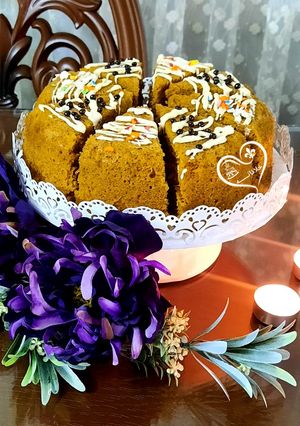 عکسی از دستور کیک کدو حلوایی