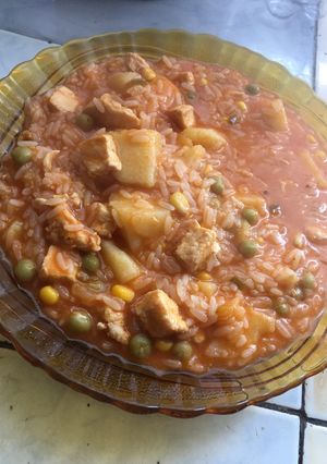 Una foto de Guiso de arroz con suprema