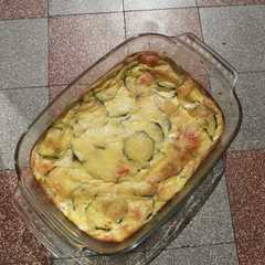 A picture of Clafoutis salé courgettes et chèvre.