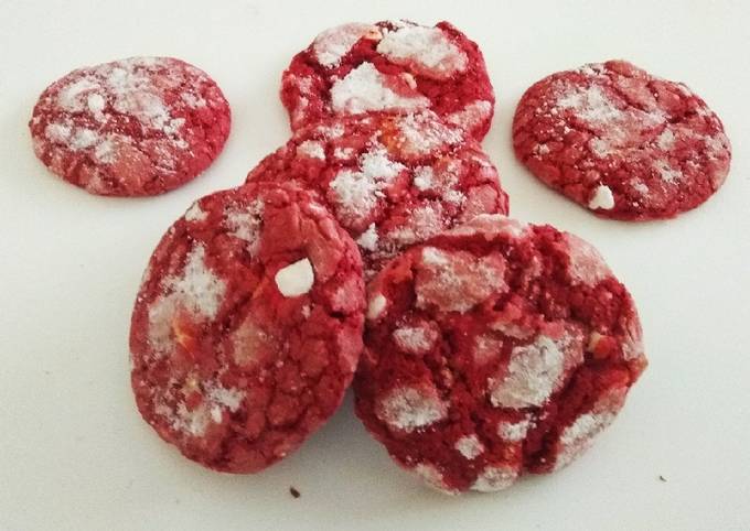 Recipe of Favorite Chunky Red Velvet Crinkle Cookies