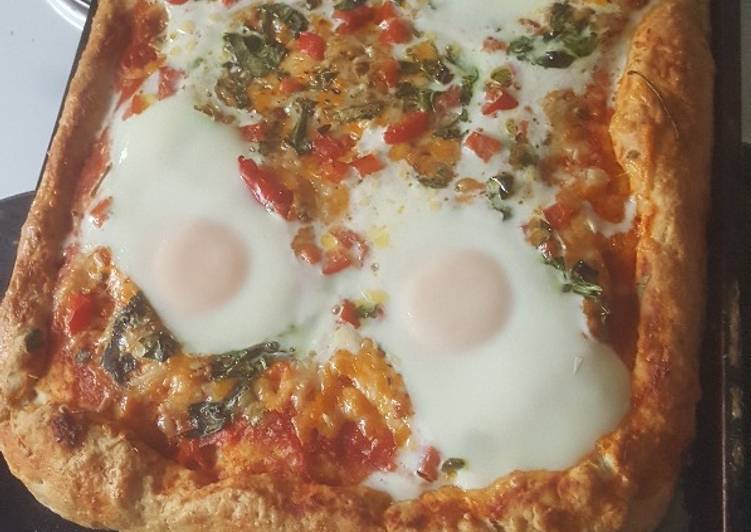 Steps to Make Super Quick Homemade Pizza with egg