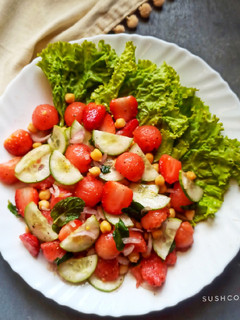 A picture of Watermelon salad.