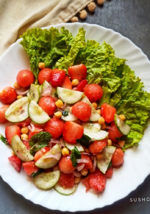 A picture of Watermelon salad.