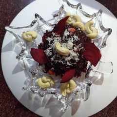 A picture of Beet root halwa.