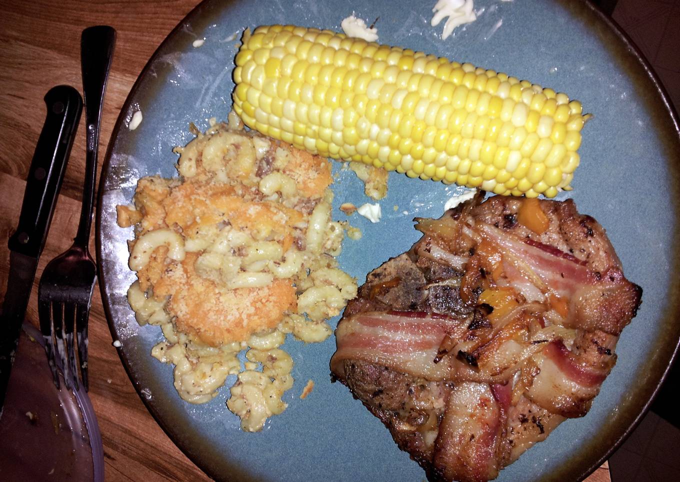 Saucy Bacon wrapped Pork Chops