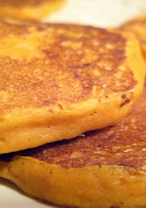 A picture of Gluten free/Vegan Sweet Potato Pancakes.