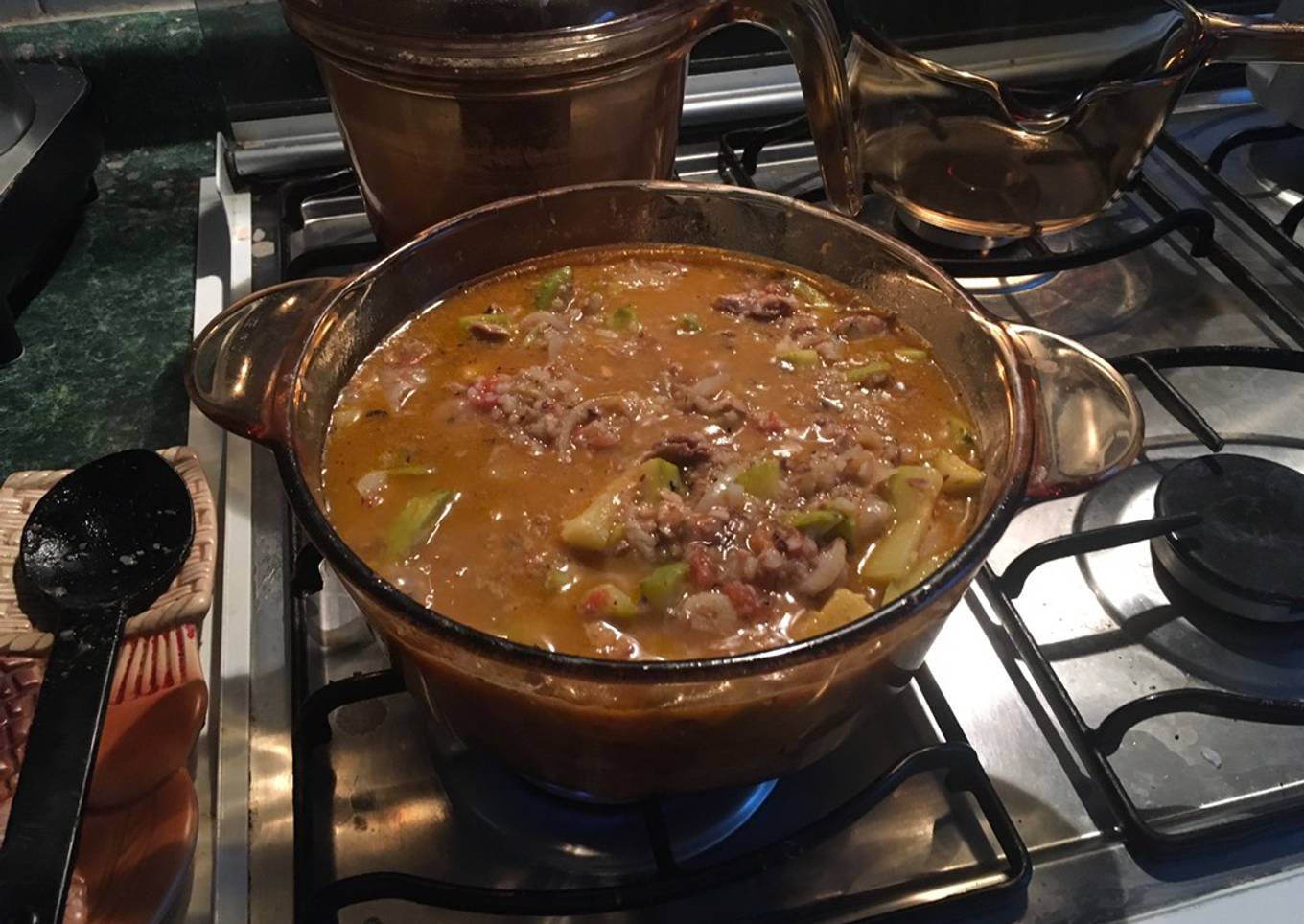 Calabacitas con sardinas y arroz de mi tía Carmita