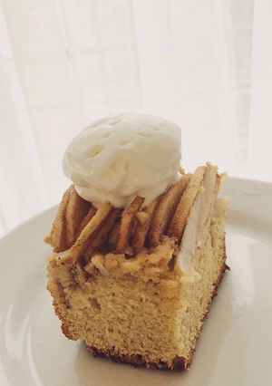 Una foto de Torta de manzanas.- apto celíacos