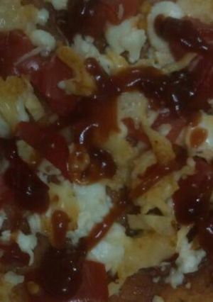 صورة لوصفة بيتزا بالتوست🍕🍞