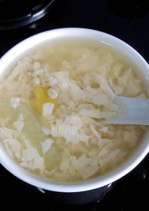 Foto resep Fu chok / sup manis barley dengan kembang tahu dan gingko