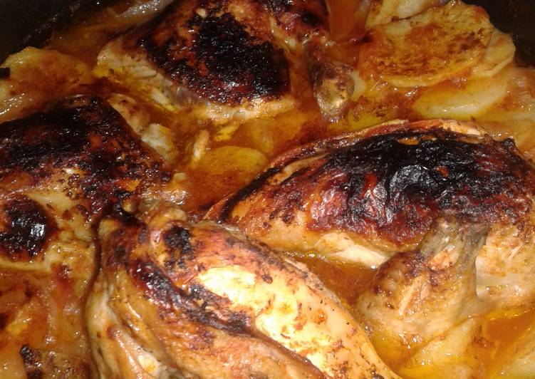 طريقة عمل صينيه بطاطس بالفراخ
