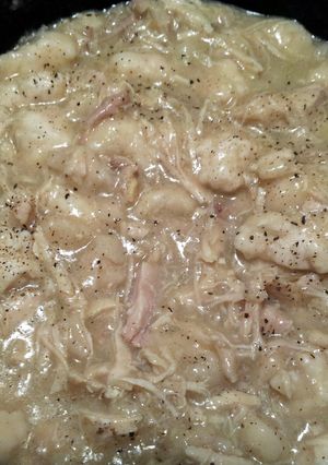 A picture of Emahs easy chicken dumplings.