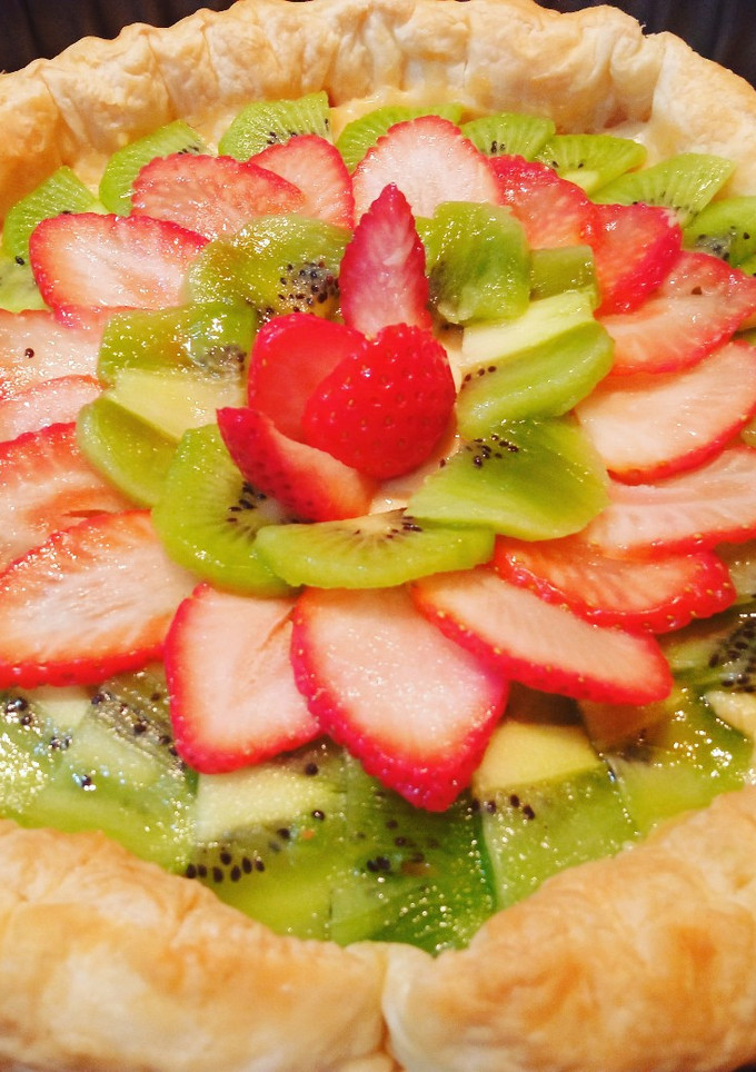 Una foto de Tarta de hojaldre con frutas